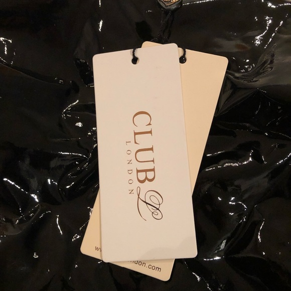 CLUB L London vinyl ruched mini skirt - NEW WITH TAGS - Picture 6 of 7